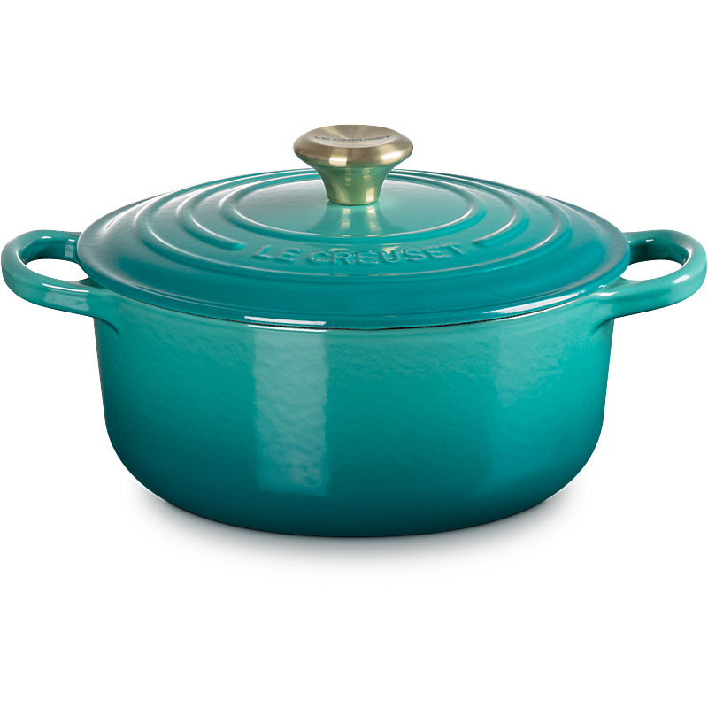 Le Creuset Bräter Signature rund 24 cm Bleu Riviera