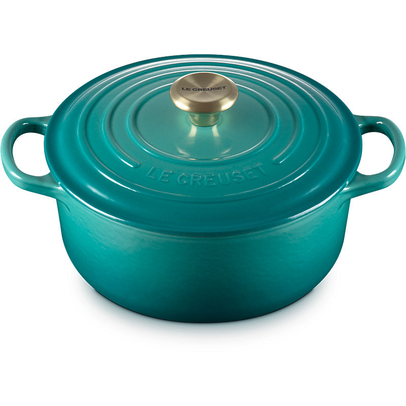 Le Creuset Bräter Signature rund 26 cm Bleu Riviera