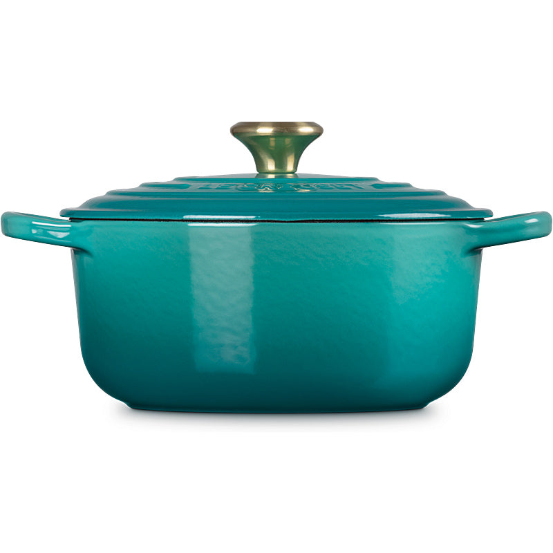 Le Creuset Bräter Signature rund 26 cm Bleu Riviera