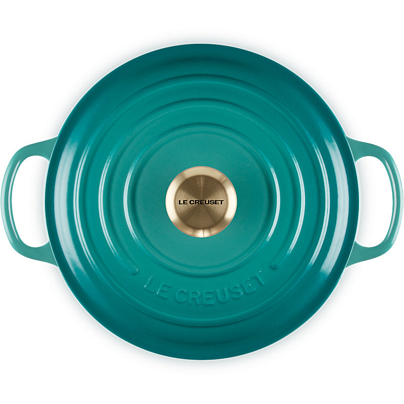 Le Creuset Bräter Signature rund 26 cm Bleu Riviera