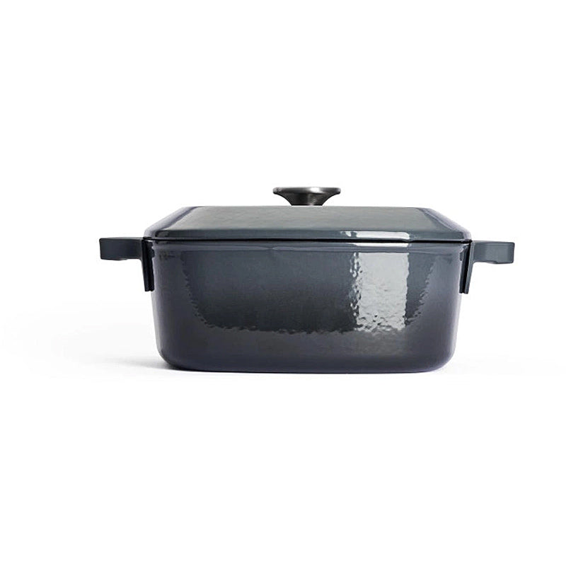 WOLL Gusskasserolle, viereckig mit Deckel, Silikongriffen - 24x24 cm 1024CI-030 Carbon Grey