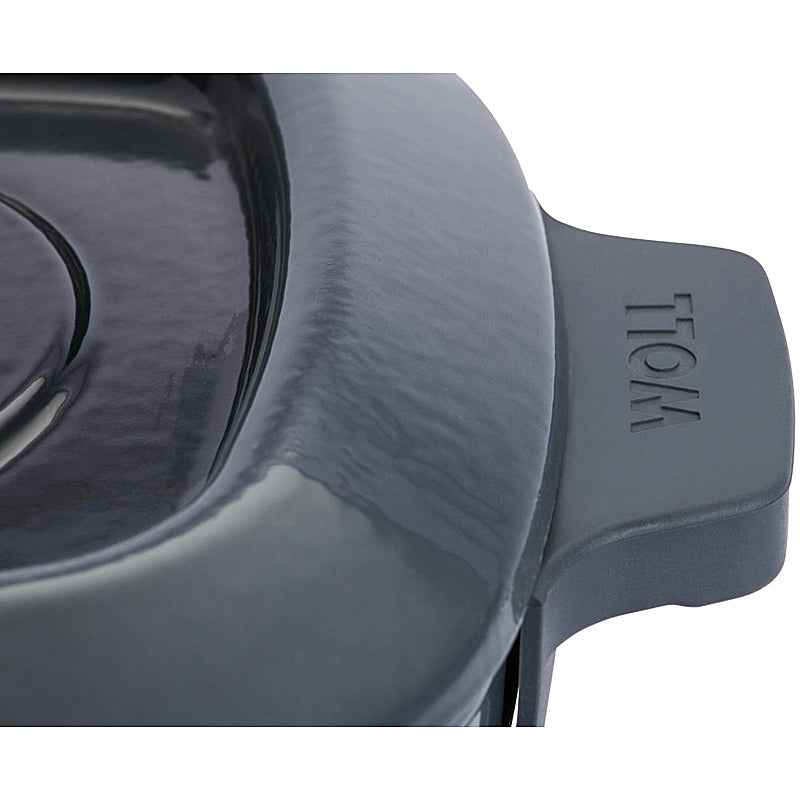 WOLL Gusskasserolle, viereckig mit Deckel, Silikongriffen - 24x24 cm 1024CI-030 Carbon Grey