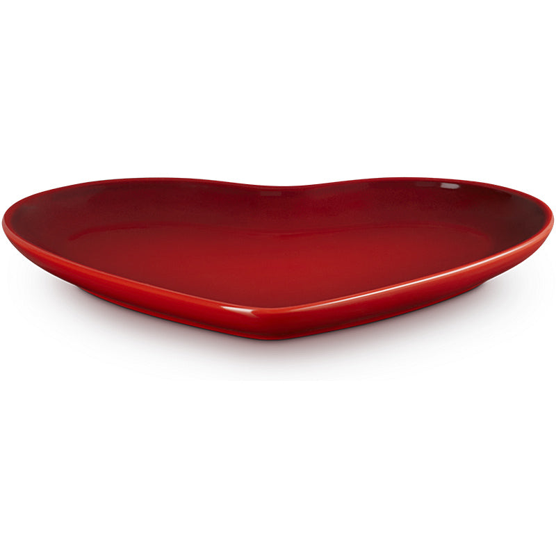 Le Creuset Teller Herzform 23 cm Kirschrot