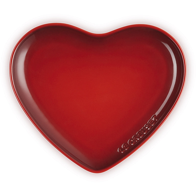 Le Creuset Teller Herzform 23 cm Kirschrot