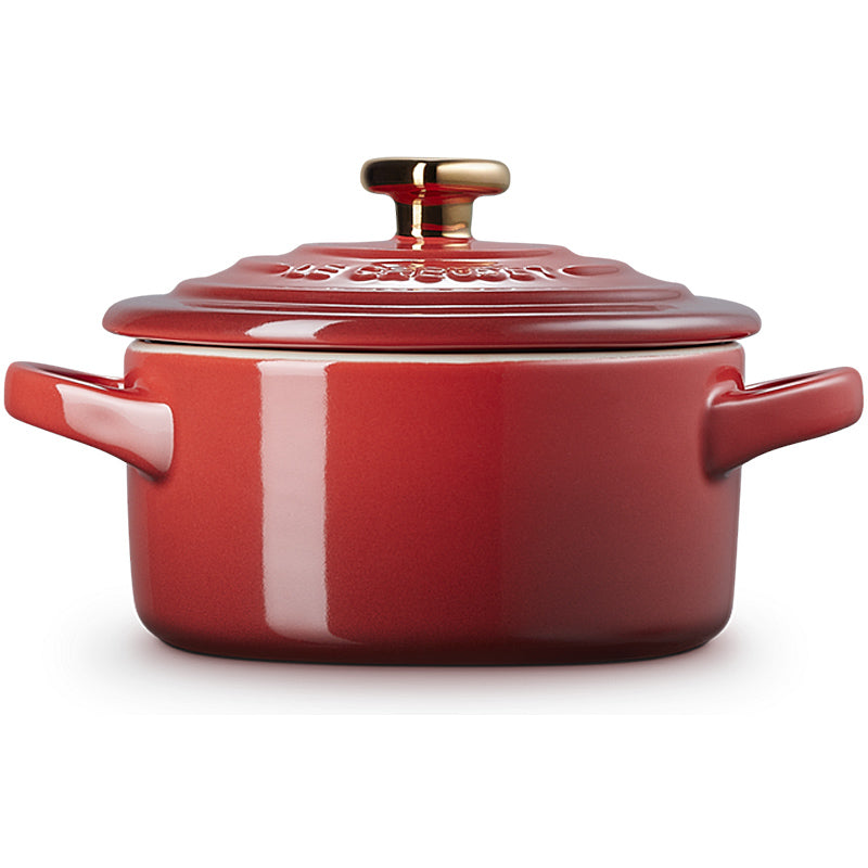 Le Creuset Mini Cocotte 10cm Kirschrot mit Herzknopf