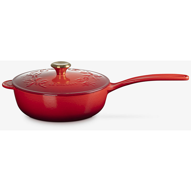 Le Creuset Stielkasserolle Holly Tradition 21 cm Kirschrot