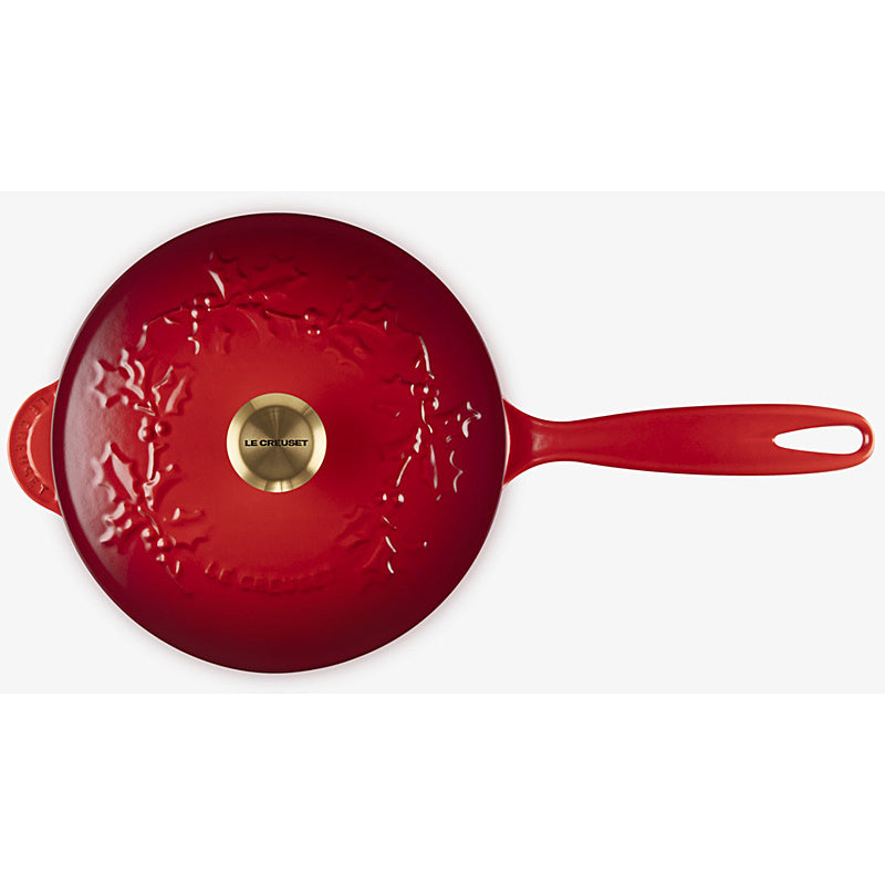 Le Creuset Stielkasserolle Holly Tradition 21 cm Kirschrot