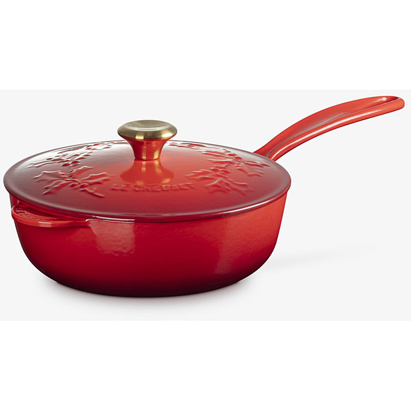Le Creuset Stielkasserolle Holly Tradition 21 cm Kirschrot