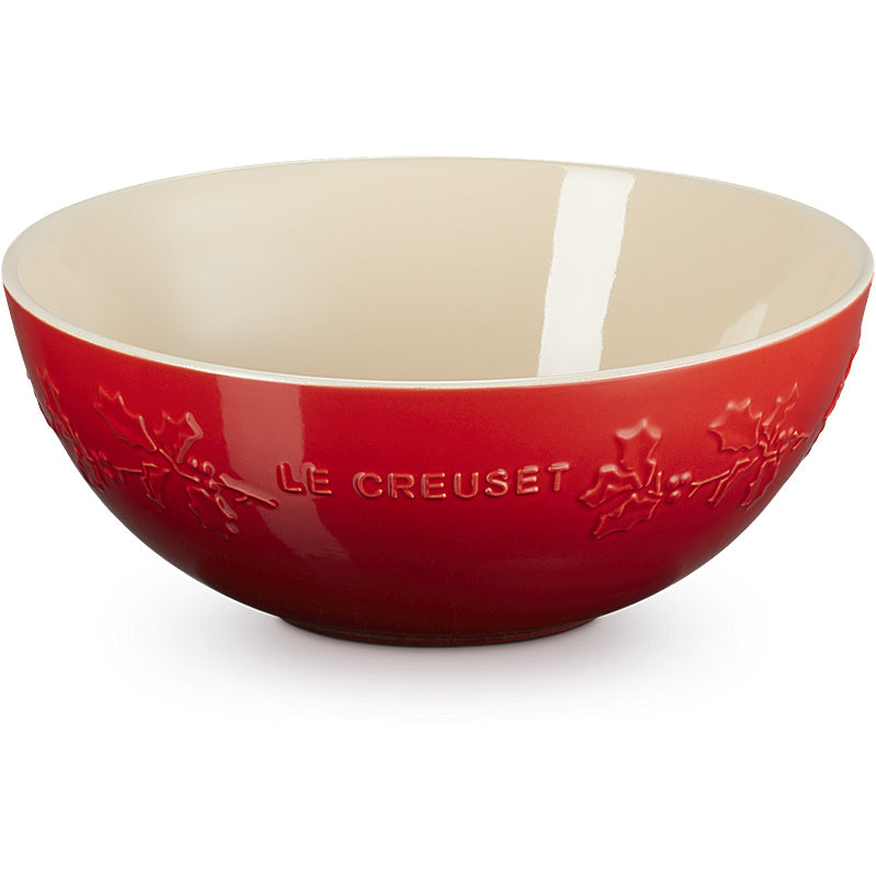 Le Creuset Servierschüssel Holly 25 cm Kirschrot