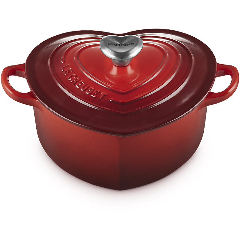 Le Creuset Herzbräter mit Herzknauf 20 cm Kirschrot