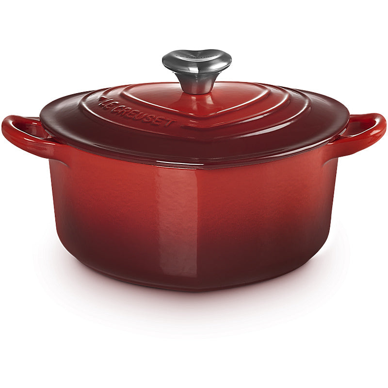 Le Creuset Herzbräter mit Herzknauf 20 cm Kirschrot
