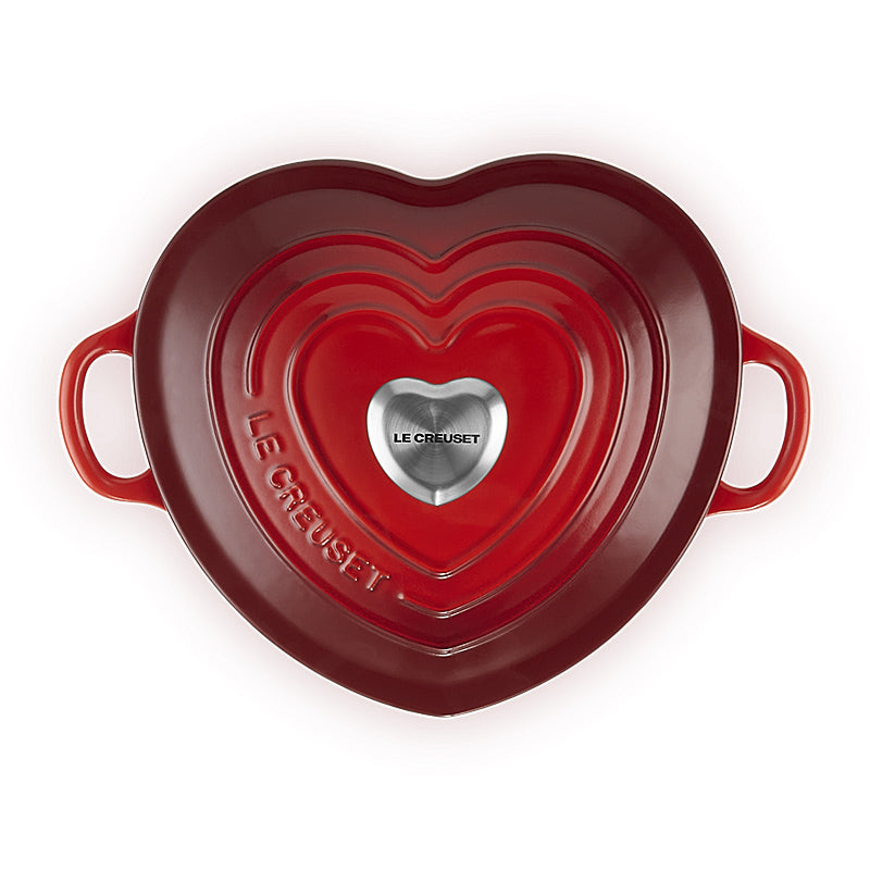 Le Creuset Herzbräter mit Herzknauf 20 cm Kirschrot