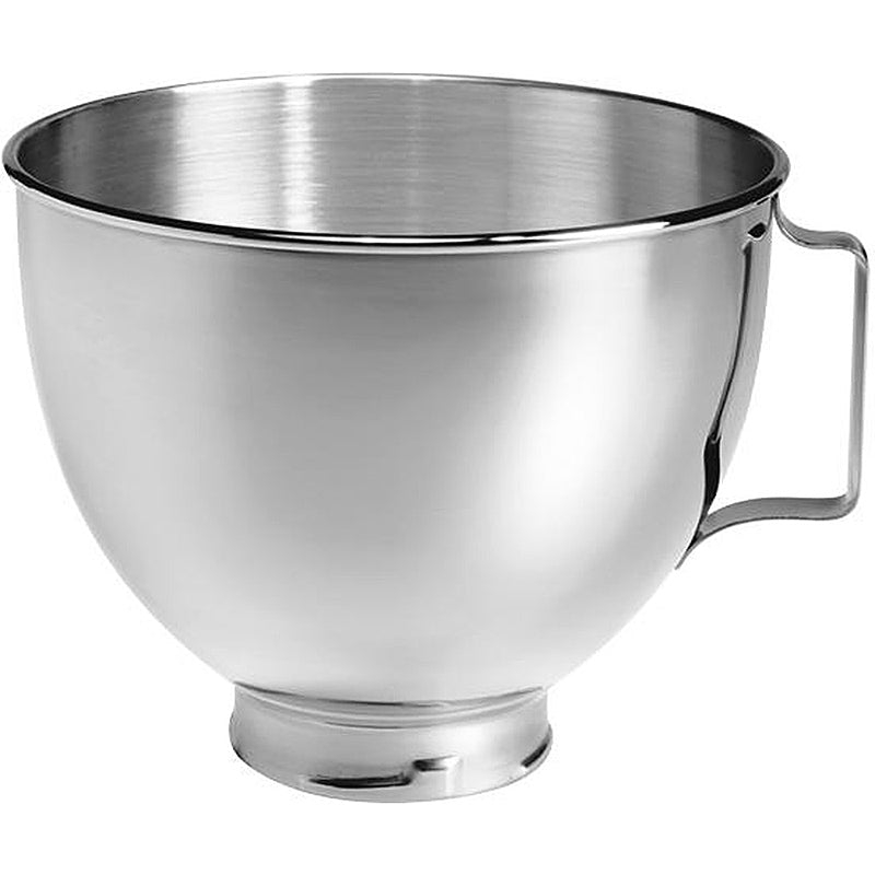 KitchenAid 5K45SBWH Zubehör für Küchenmaschine 4.3L & 4.8L Farbe Edelstahlschüssel 4,3 L poliert mit Griff