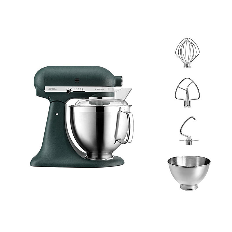 KitchenAid 5KSM185PSEPP Küchenmaschine 4,8L in Pebbled Palm – Zubehör inklusive