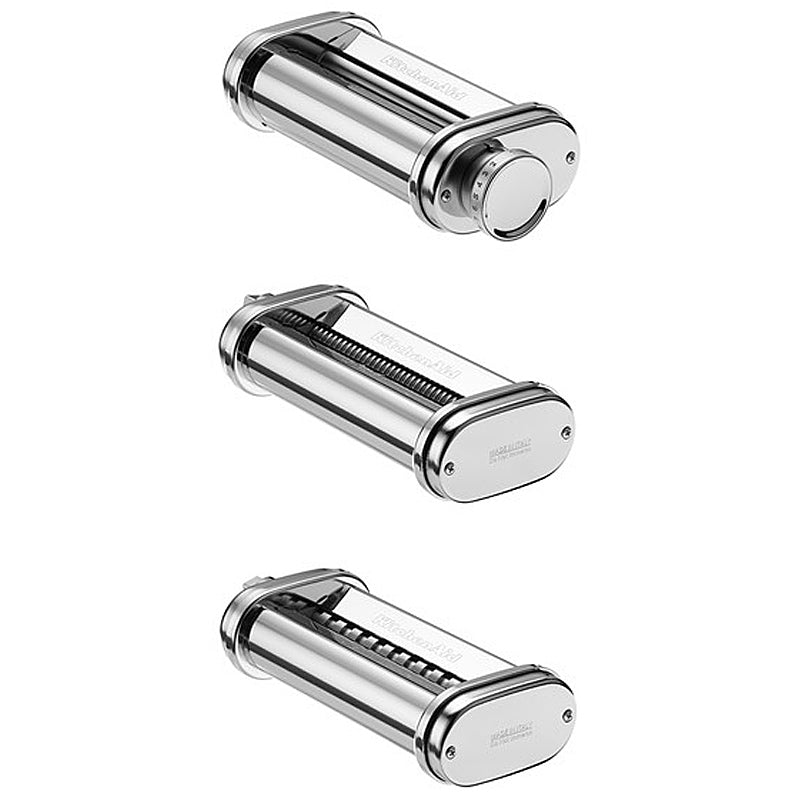 KitchenAid 5KSMPRA Zubehör für alle Küchenmaschinen Nudelvorsatz (Edelstahl ) 3 Walzen