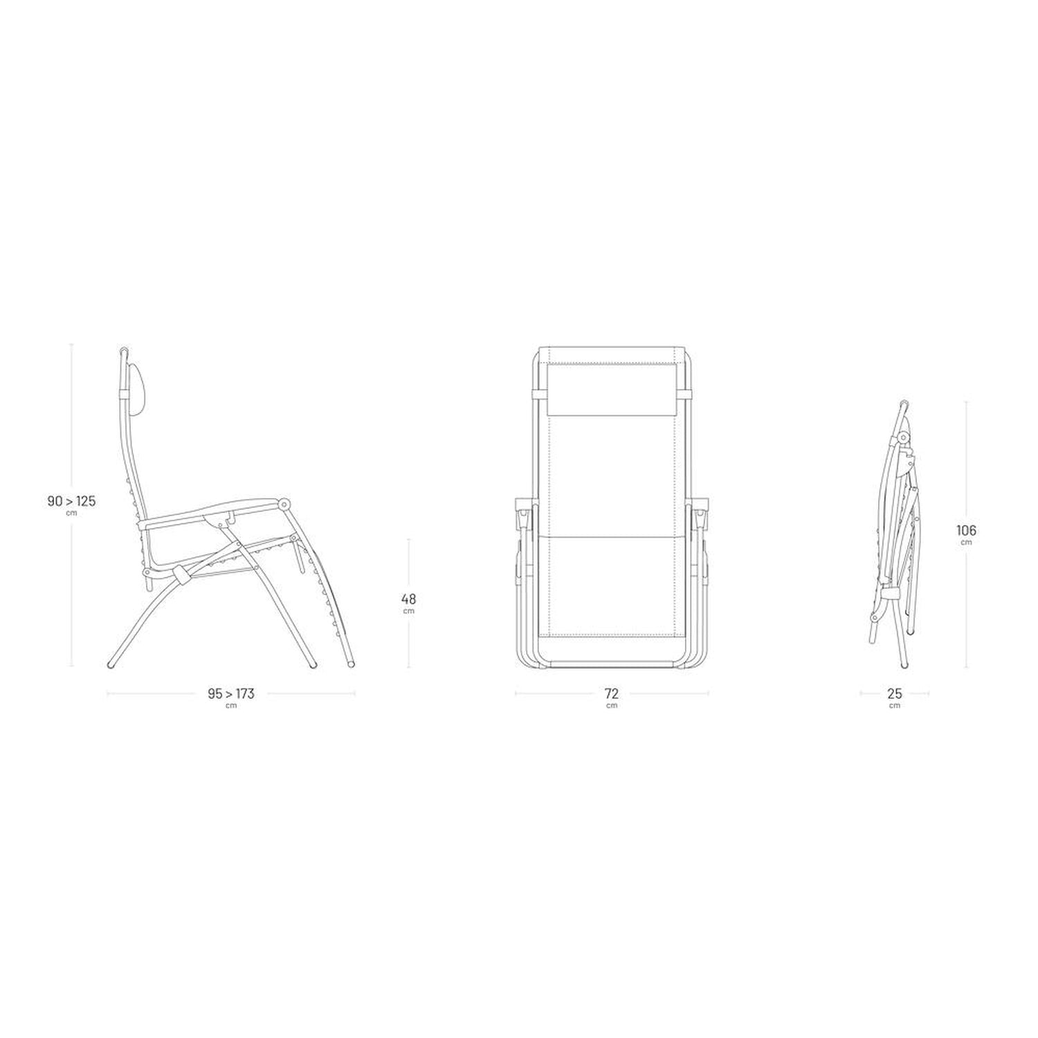 Lafuma RSX XL Clip Relaxsessel Air Comfort Zero Gravity Farbe: ACIER TUBE NOIR LFM2059-6135