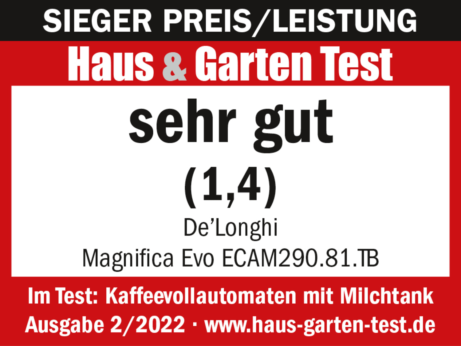 DeLonghi ECAM290.81.TB MAGNIFICA EVO Vollautomatische Kaffeemaschine
