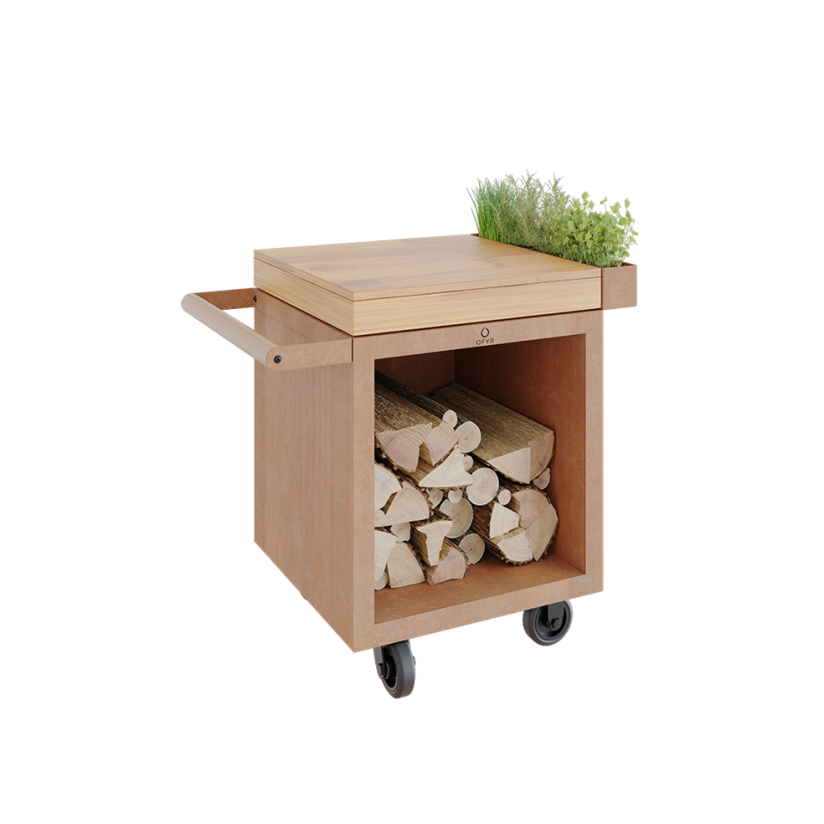 OFYR Mise en Place Table Corten 65 PRO Teakholz