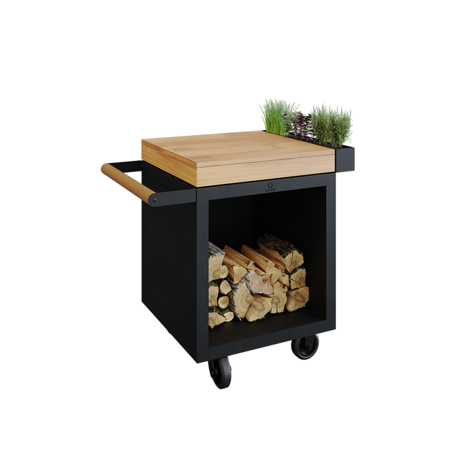 OFYR Mise en Place Table Black 65 PRO Teakholz