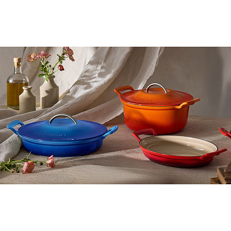Le Creuset ovale Pfanne Modern Heritage 28 cm Ofenrot