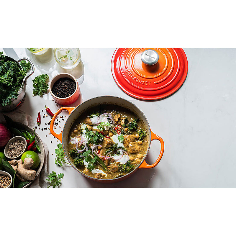 Le Creuset Bräter Signature rund 26cm Ofenrot