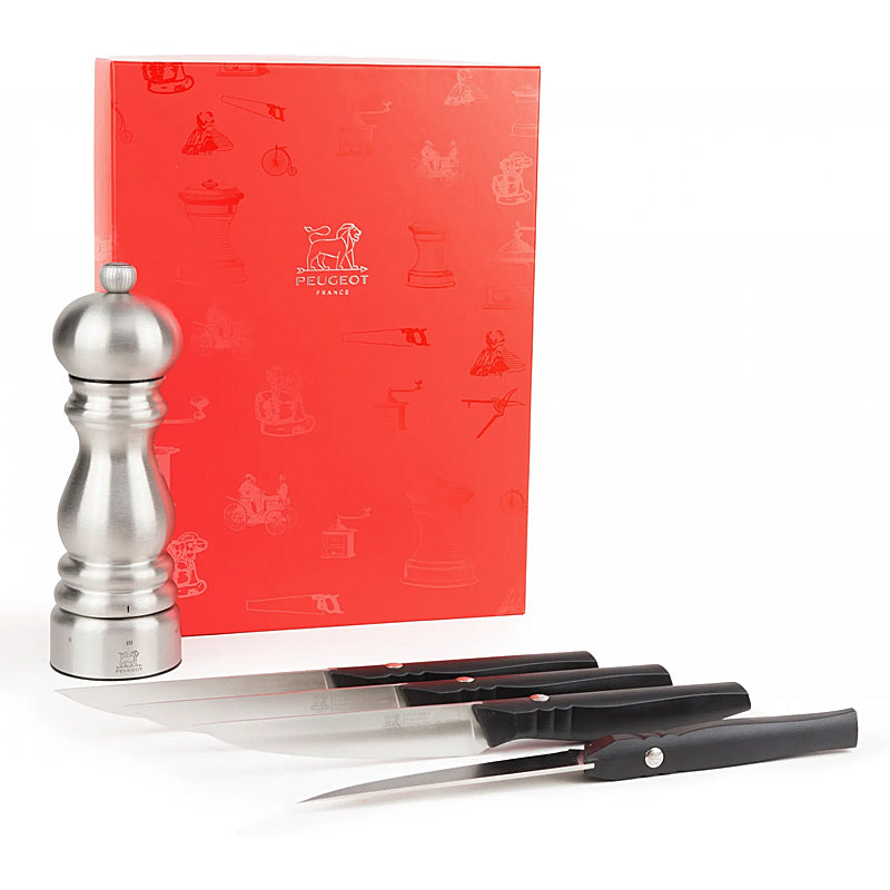 Peugeot Paris Chef 18cm with 4 Paris Bistro steak knives