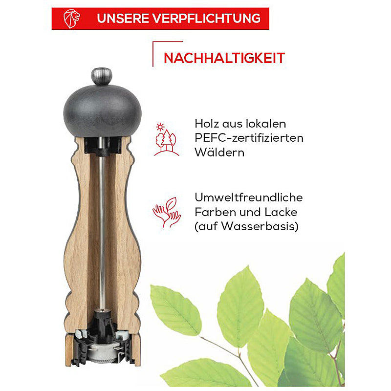 Peugeot LINE Carbon/Graphite - 18 cm pepper mill