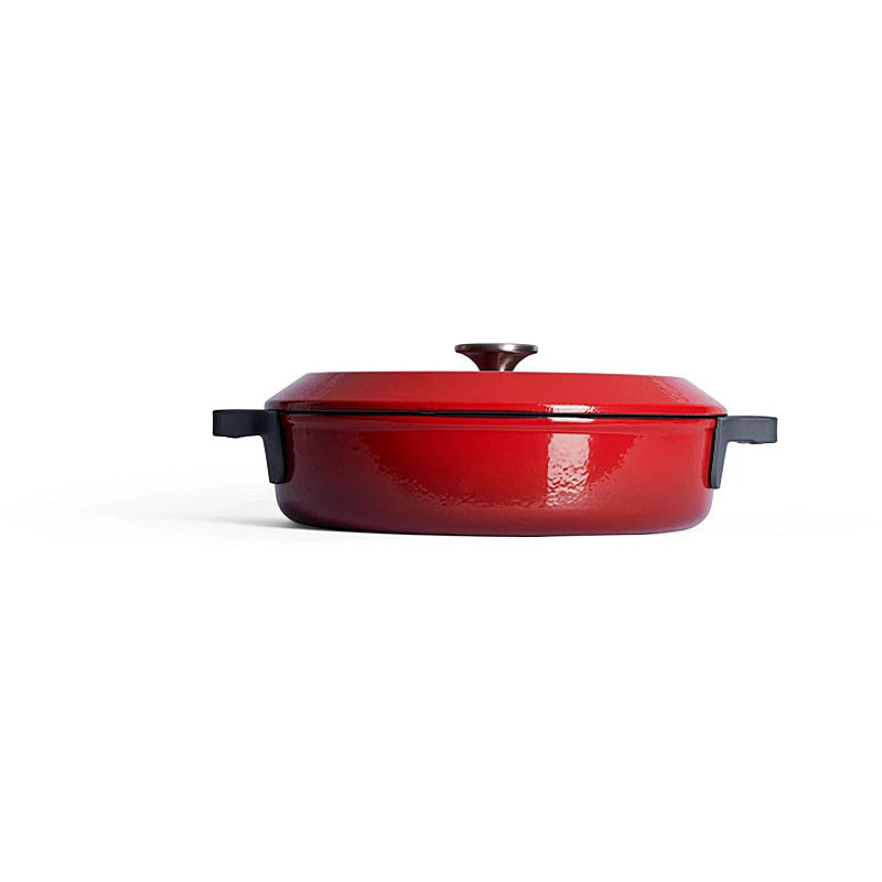 WOLL Kasserolle 28cm Gusseisen mit Silikongriffschutz 3,7l Chili Red 828CI-010