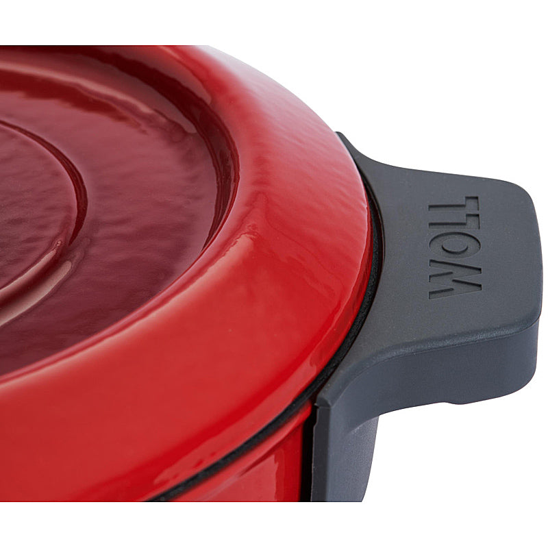 WOLL Kasserolle 24cm Gusseisen mit Silikongriffschutz 4,2l 124CI-010 Chili Red