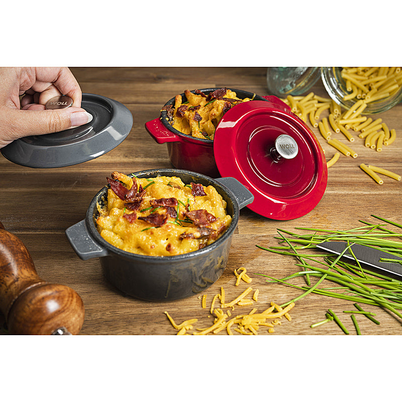 Woll Cast Iron Mini Casserole with Lid, 2-piece Set 110CI-010 Chili Red