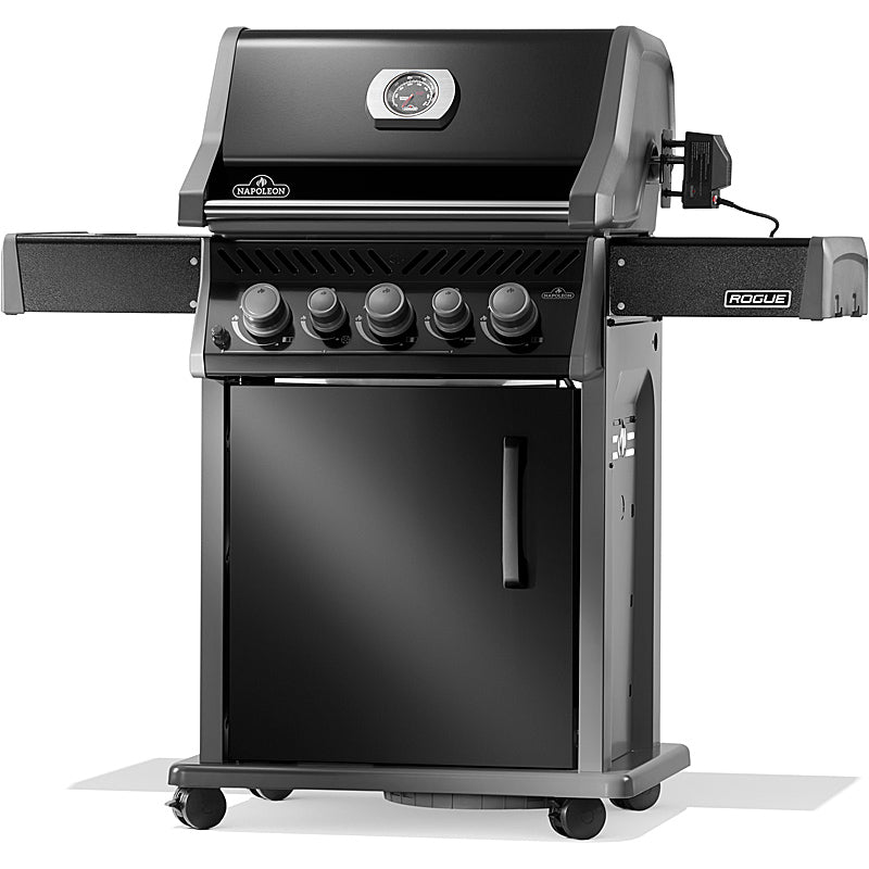 Napoleon Rogue 425 Gasgrill mit Heck- und Seitenbrenner, Schwarz, inkl. Drehspieß