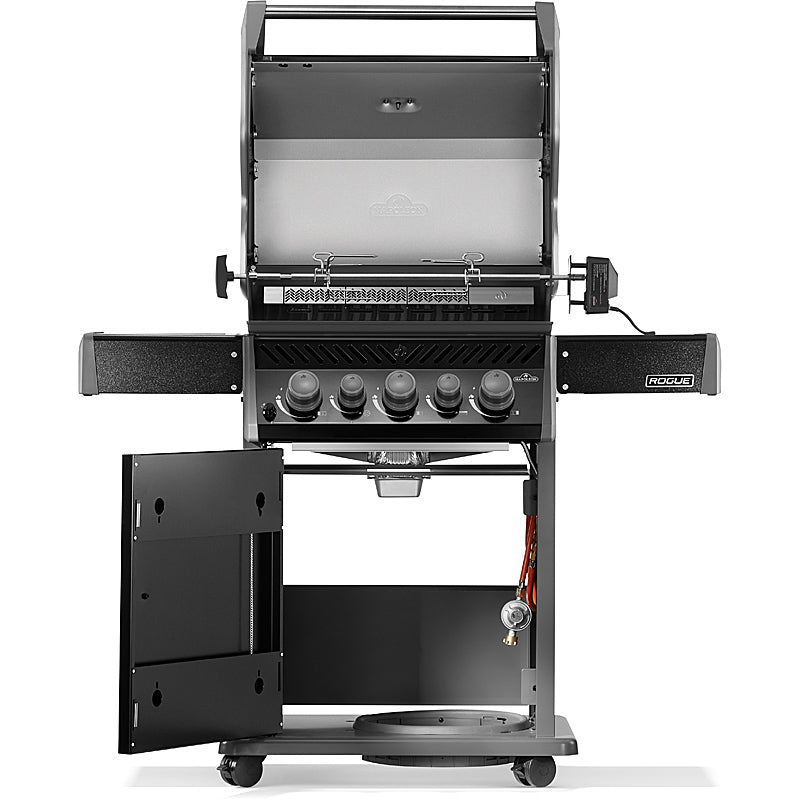 Napoleon Rogue 425 Gasgrill mit Heck- und Seitenbrenner, Schwarz, inkl. Drehspieß