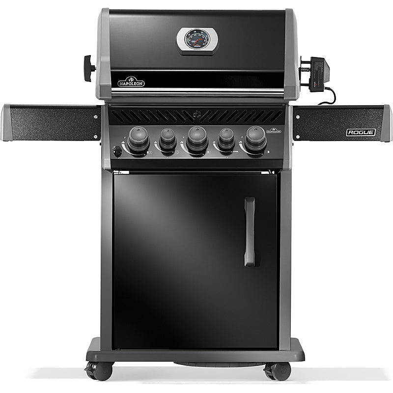Napoleon Rogue 425 Gasgrill mit Heck- und Seitenbrenner, Schwarz, inkl. Drehspieß