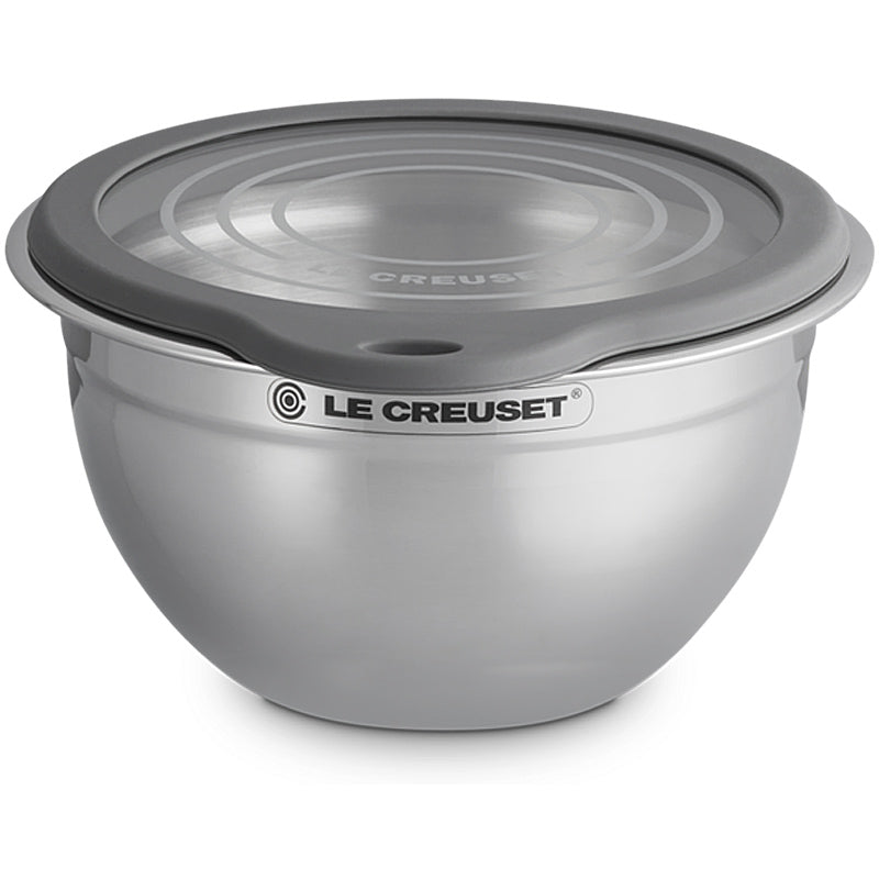 Le Creuset Edelstahlschüssel ml Glasdeckel 27 cm