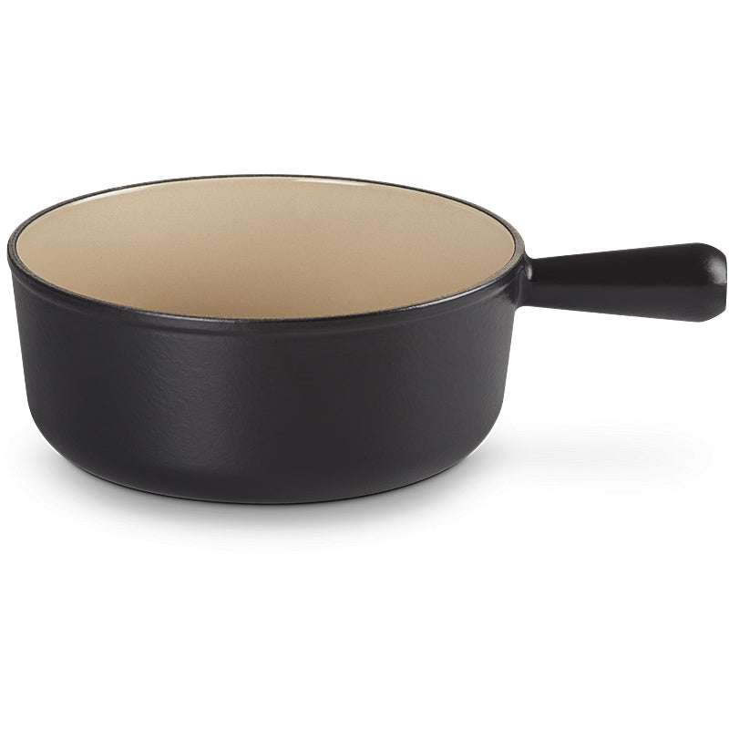 Le Creuset Caquelon Tradition 20 cm Schwarz matt