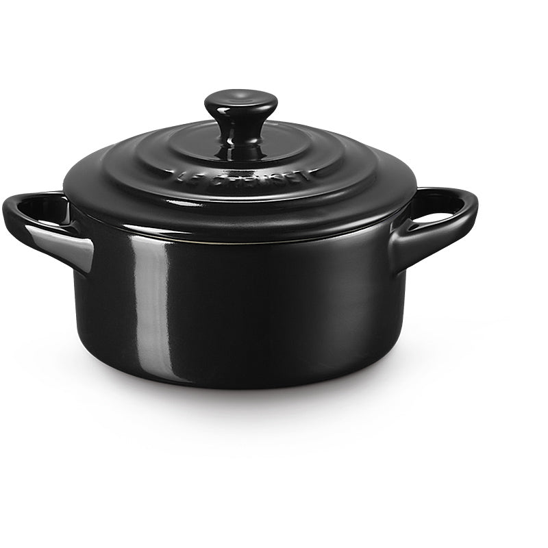 Le Creuset Mini Cocotte 10cm Schwarz Glänzend
