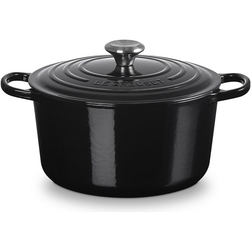 Le Creuset Signature Round Casserole Dish 26 cm Glossy Black 