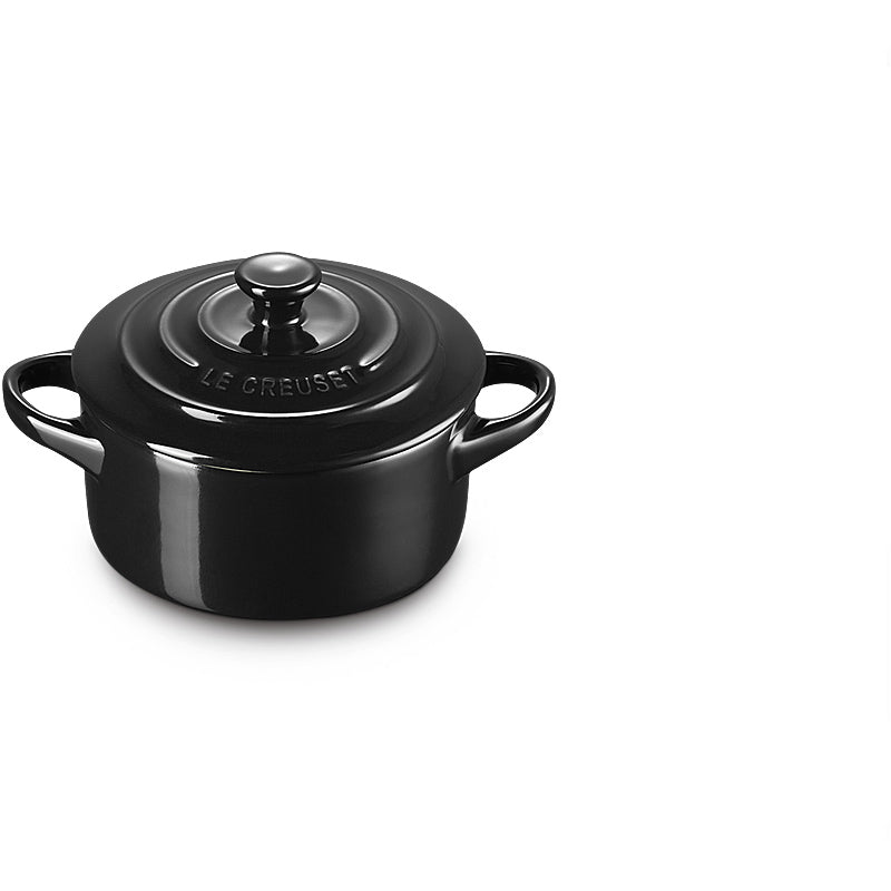 Le Creuset Mini Cocotte 10cm Schwarz Glänzend