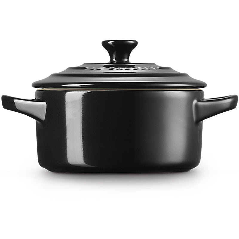 Le Creuset Mini Cocotte 10cm Schwarz Glänzend