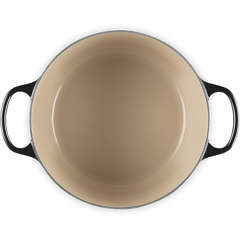 Le Creuset Bräter Signature hoch 26 cm Schwarz glänzend