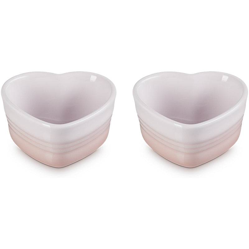 Le Creuset heart molds 300 ml set of 2 shell pink
