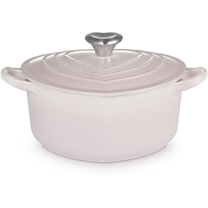 Le Creuset Herzbräter mit Herzknauf 20 cm Shell Pink