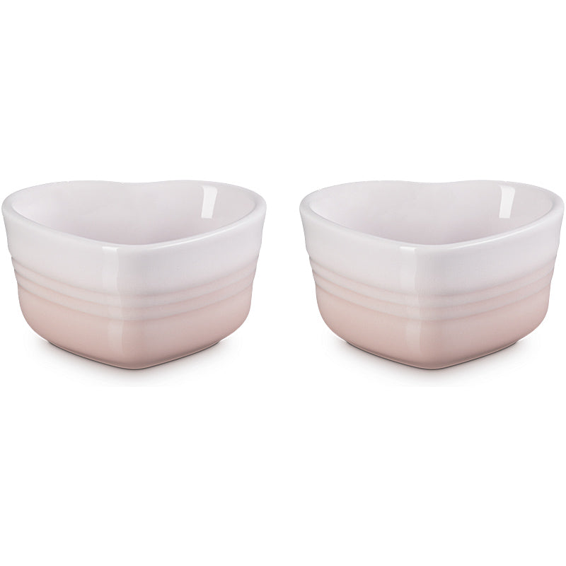 Le Creuset heart molds 300 ml set of 2 shell pink