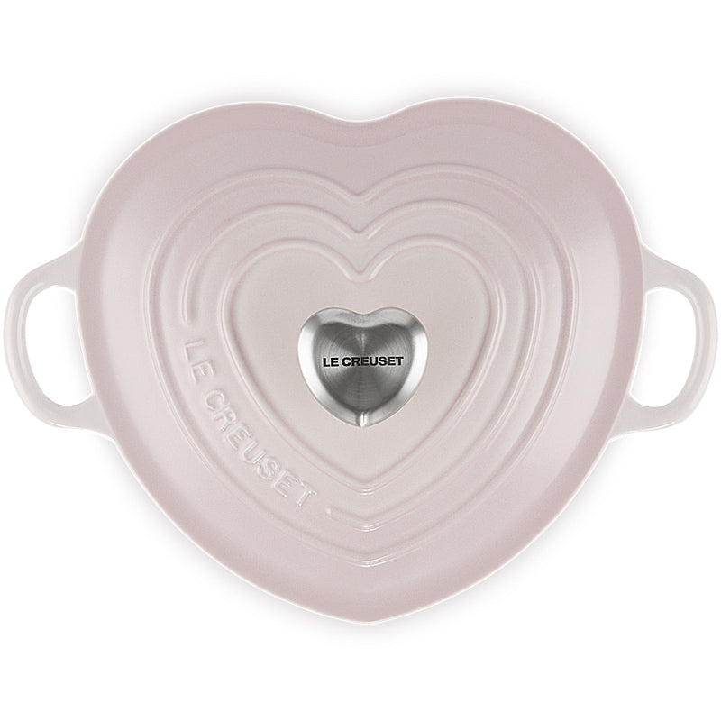 Le Creuset Herzbräter mit Herzknauf 20 cm Shell Pink