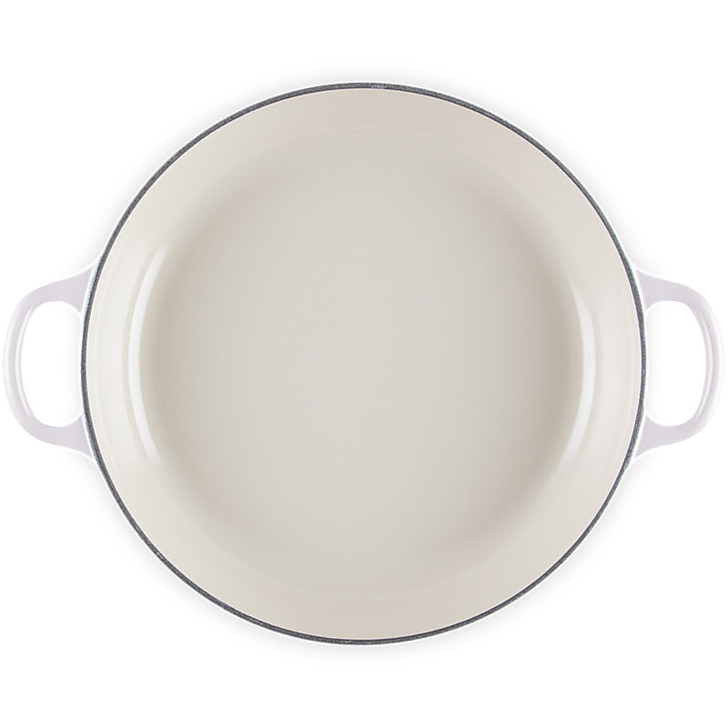 Le Creuset Gourmet Professional Pot Flower 26 cm Shell Pink with stainless steel lid knob 