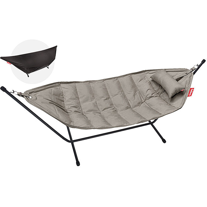 Fatboy headdemock superb grey taupe incl. pillow & rack black & Gratis Abdeckung