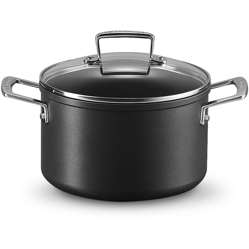 Le Creuset Aluminium-Antihaft Fleischtopf mit Glasdeckel 20 cm