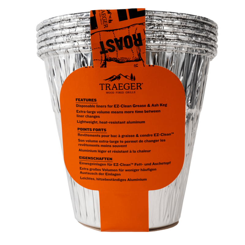 TRAEGER EZ-CLEAN EINLAGE FÜR FETT- UND ASCHEBEHÄLTER, 5ER-PACK, BAC608
