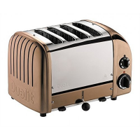 Dualit Classic Toaster 4-Schlitz New Gen, Aluminium poliert, kupfer 47390