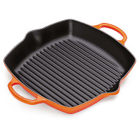 Le Creuset Quadratische Grillpfanne mit 2 Griffen Signature 30 cm Ofenrot